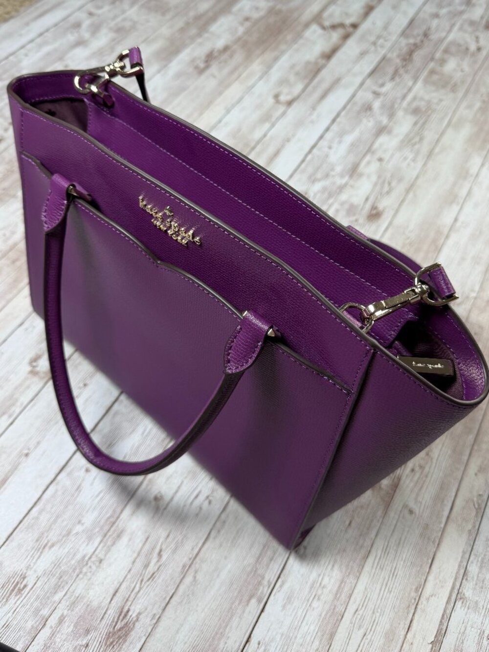 NWOT Kate Spade Frannie Medium Satchel Purple Bayberry Leather Crossbody Bag